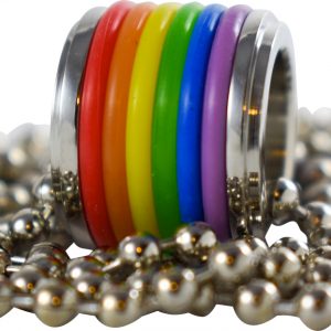 Rainbow Ring with Rubber Rings Necklace
