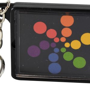 Flashlight Key Chain – Rainbow Groovy Dots