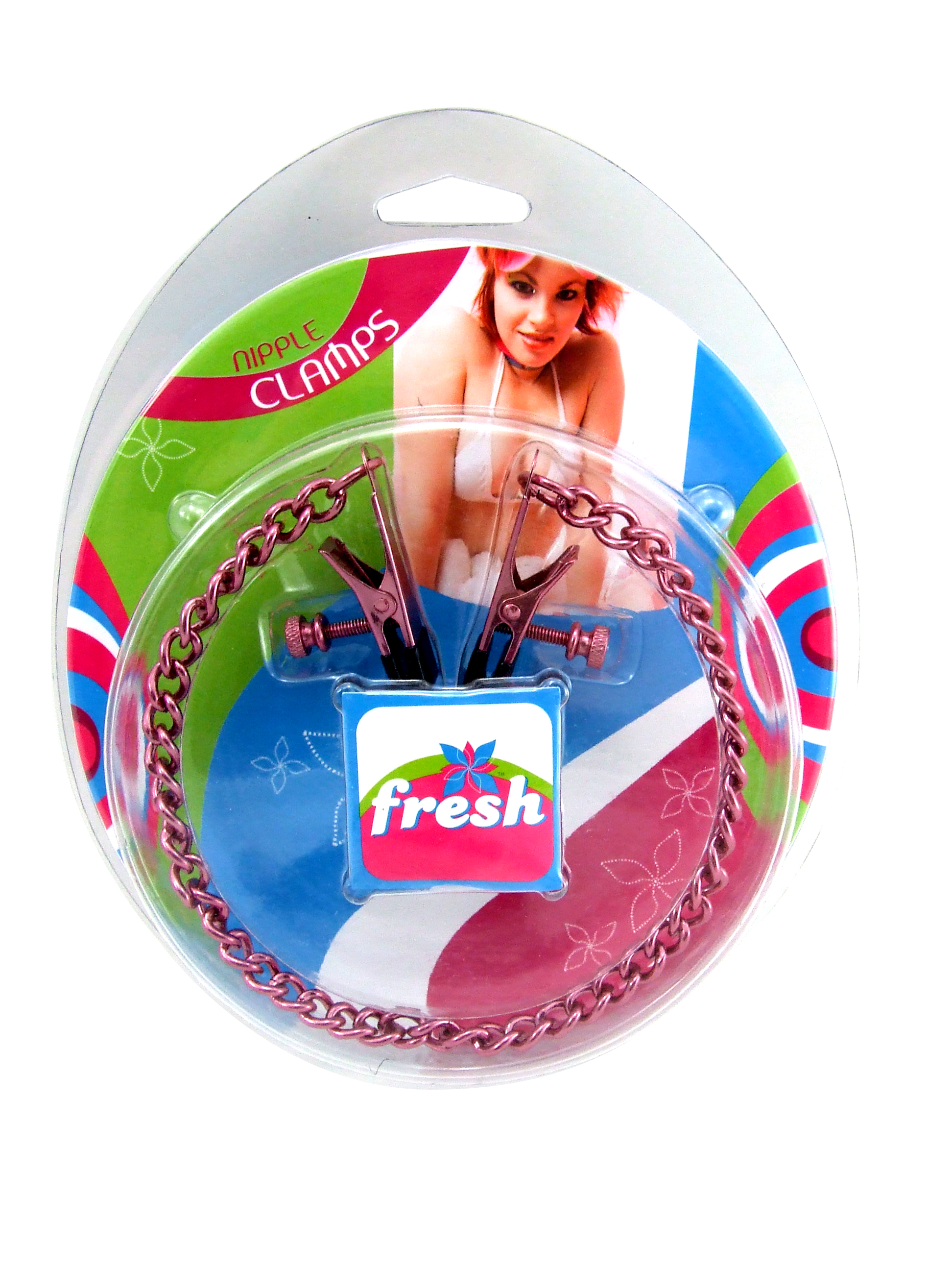 Fresh Nipple Clamps, Alligator With Chain, Pink - Image 3