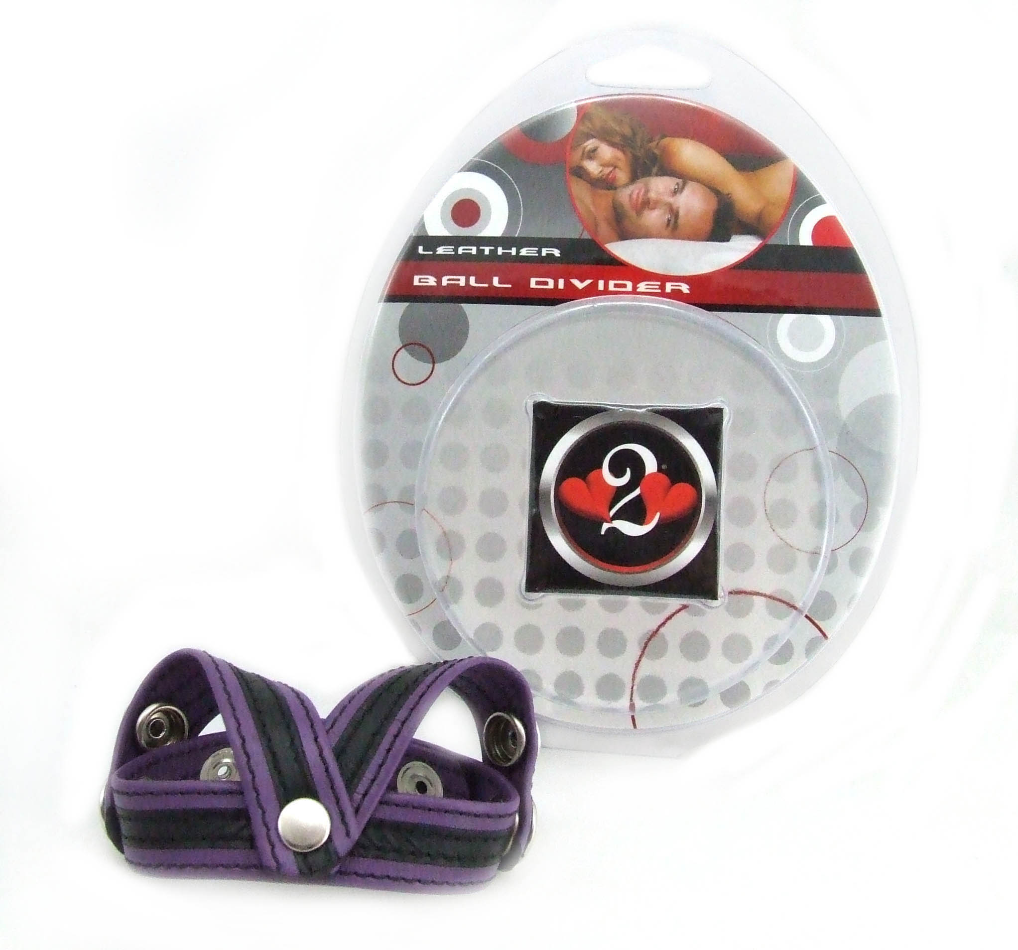 Heart 2 Heart - Leather V-Style Divider Black/Purple - Image 2