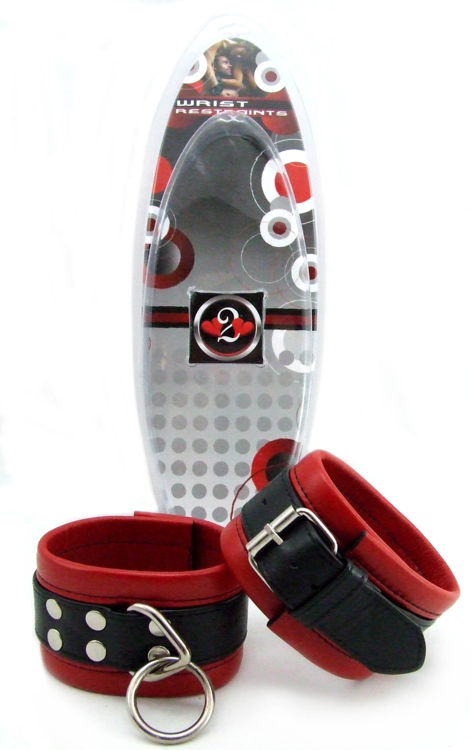 Heart 2 Heart - Wrist Cuffs Black/Red - Image 2
