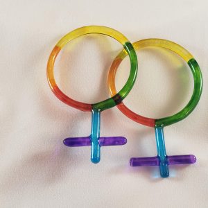 Rainbow glass ornament double Female