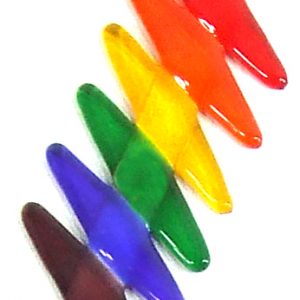 Rainbow fused glass Ovals ornament