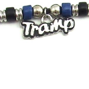 Blue & Black Ceramic Beads with Tramp Charm