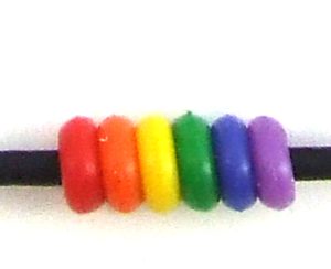 Rainbow Beads Necklace on Rubber - Black