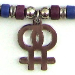 Double Female with Ceramic Rainbow Beads Necklace