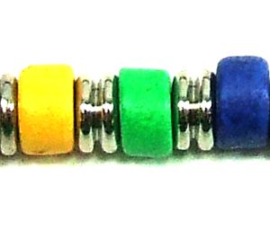 Rainbow Ceramic Bead Necklace - Silver