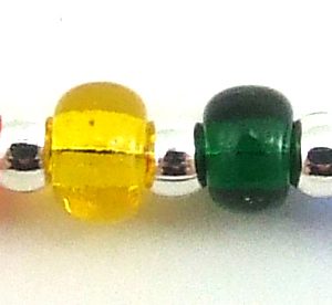 Liquid Silver Rainbow Bead Necklace