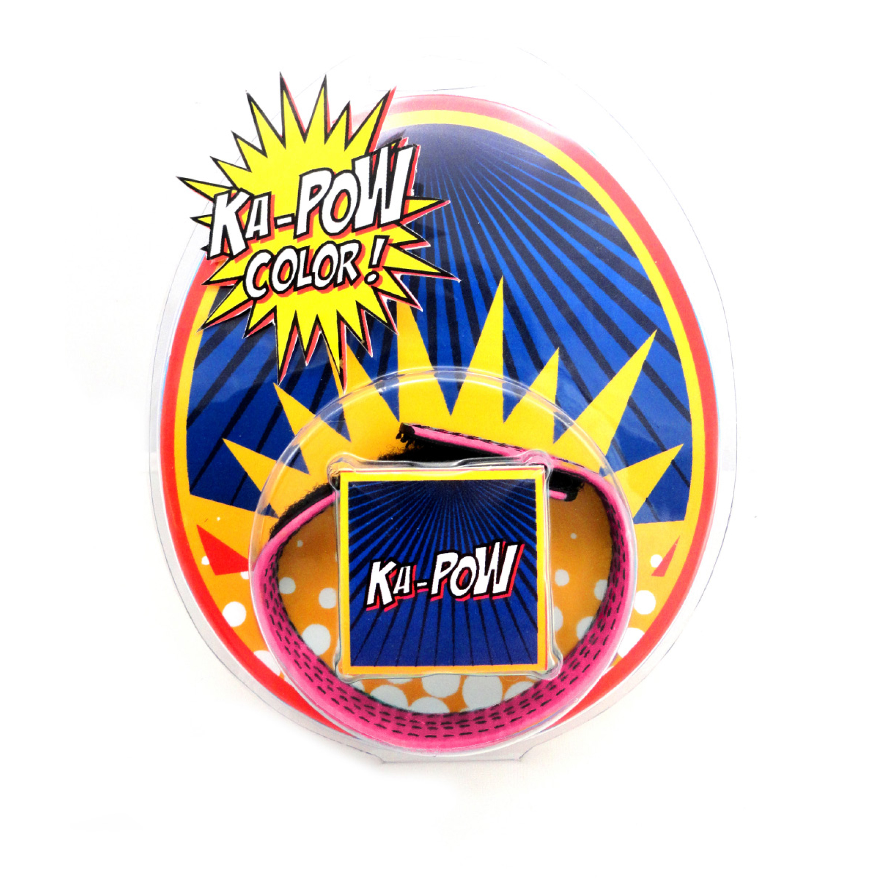 Ka-Pow Color - Ring - Leather - Velcro - Pink & Black - Image 2