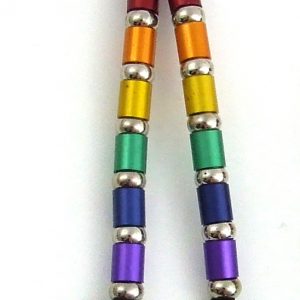 Rainbow Anodized Tubes/Silver Key Chain