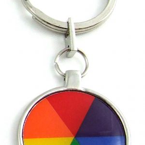 Rainbow Pie Pewter Key Chain