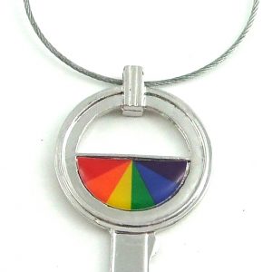 Rainbow Half Circle Pewter Key Chain