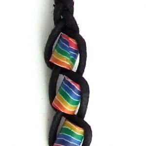 Rainbow Fimo Beads Braided Key Chain