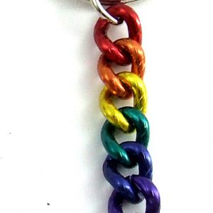 Rainbow chain Key Chain with double male charm