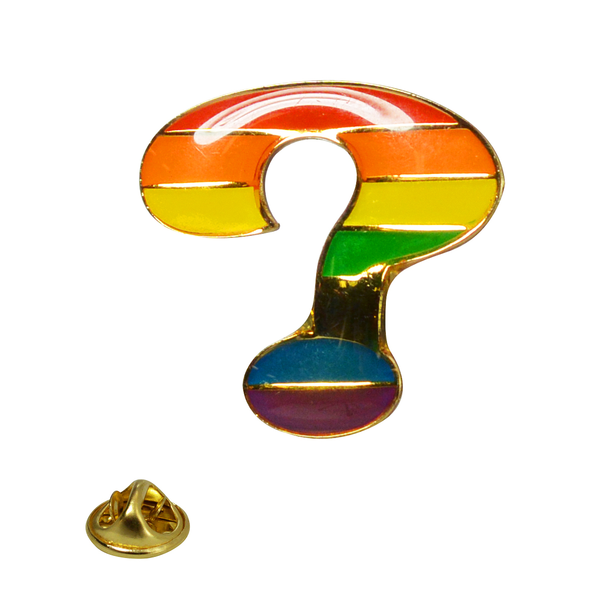 Rainbow Question Mark Lapel Pin