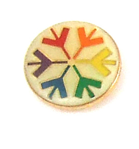 Rainbow Snow Flake Lapel Pin