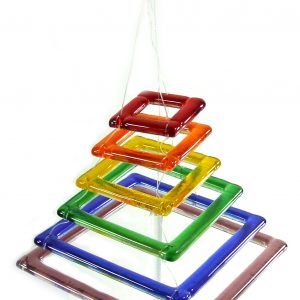 Rainbow Fused Glass Wind Chime Squares