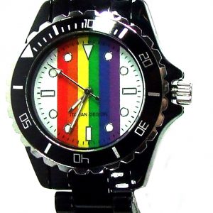 Pride Watch Ceramic Style Plastic Band - Black