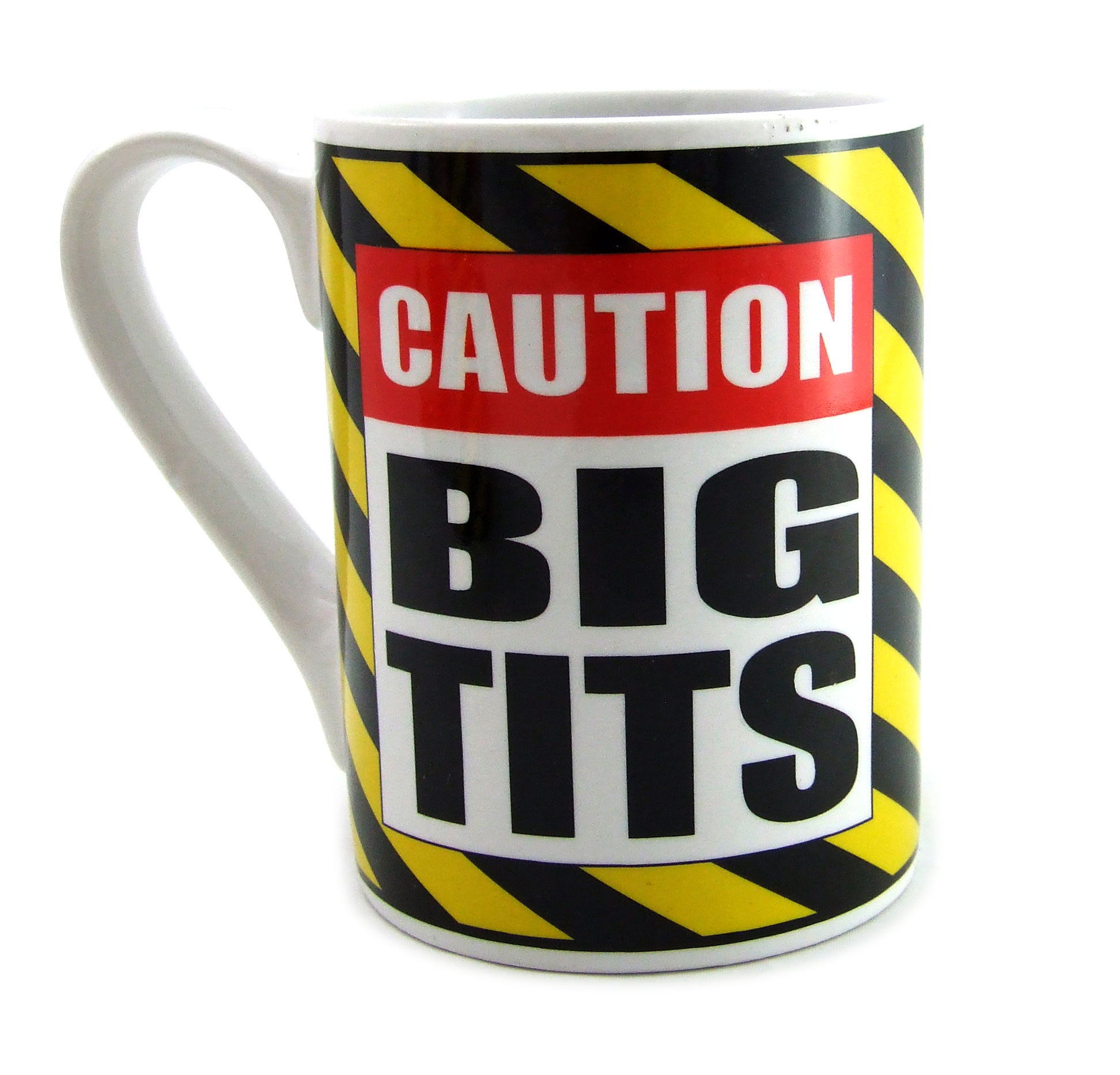 MWA Mugs with Attitude – Caution-- Big Tits Mug, 14oz