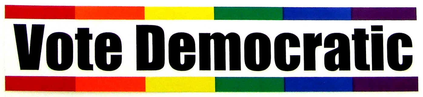 Sticker - Bumper – Rainbow Vote Democratic