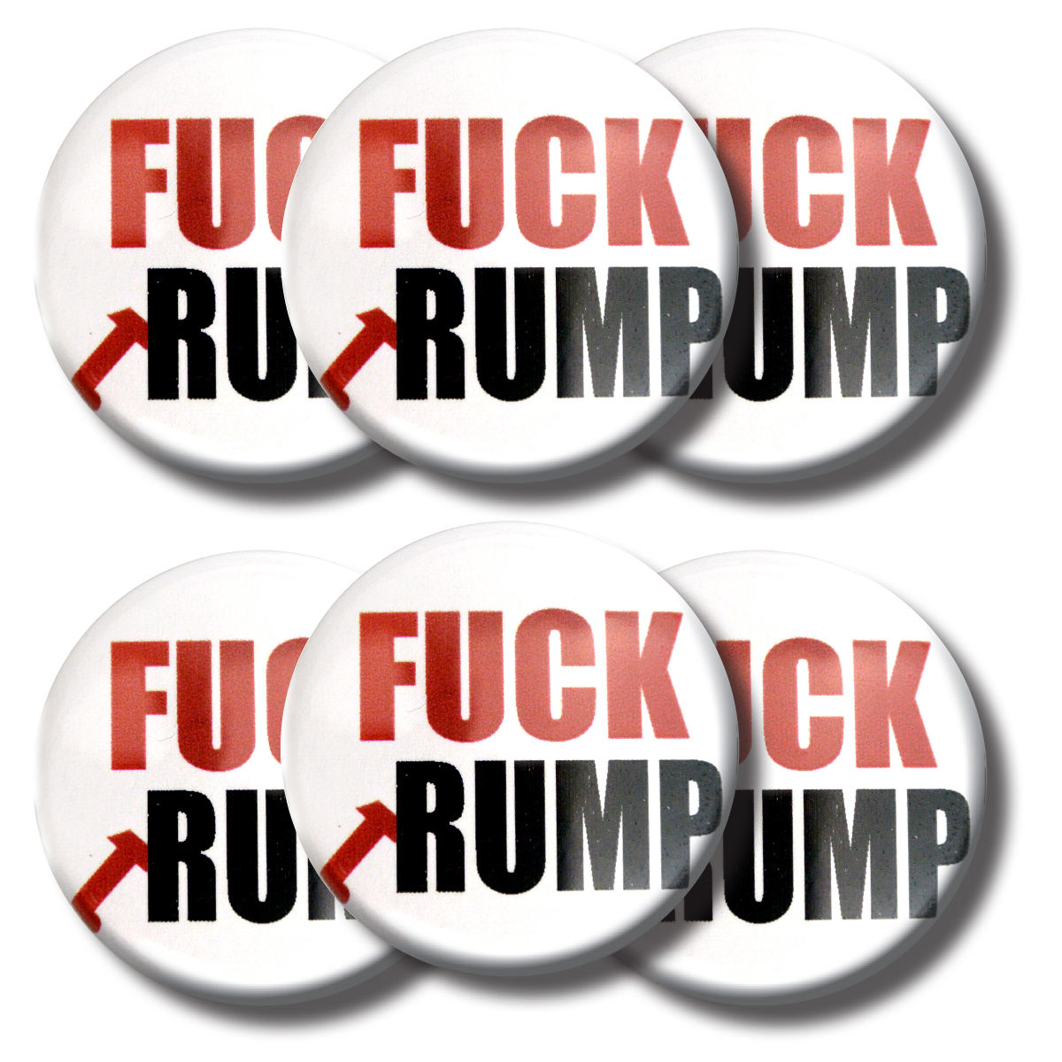 Set FUCK tRUMP buttons (SET OF 6) 1.25” or 3.175cm pin back button