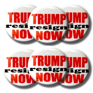 Set TRUMP resign NOW buttons (SET OF 6) 1.25” or 3.175cm pin back button