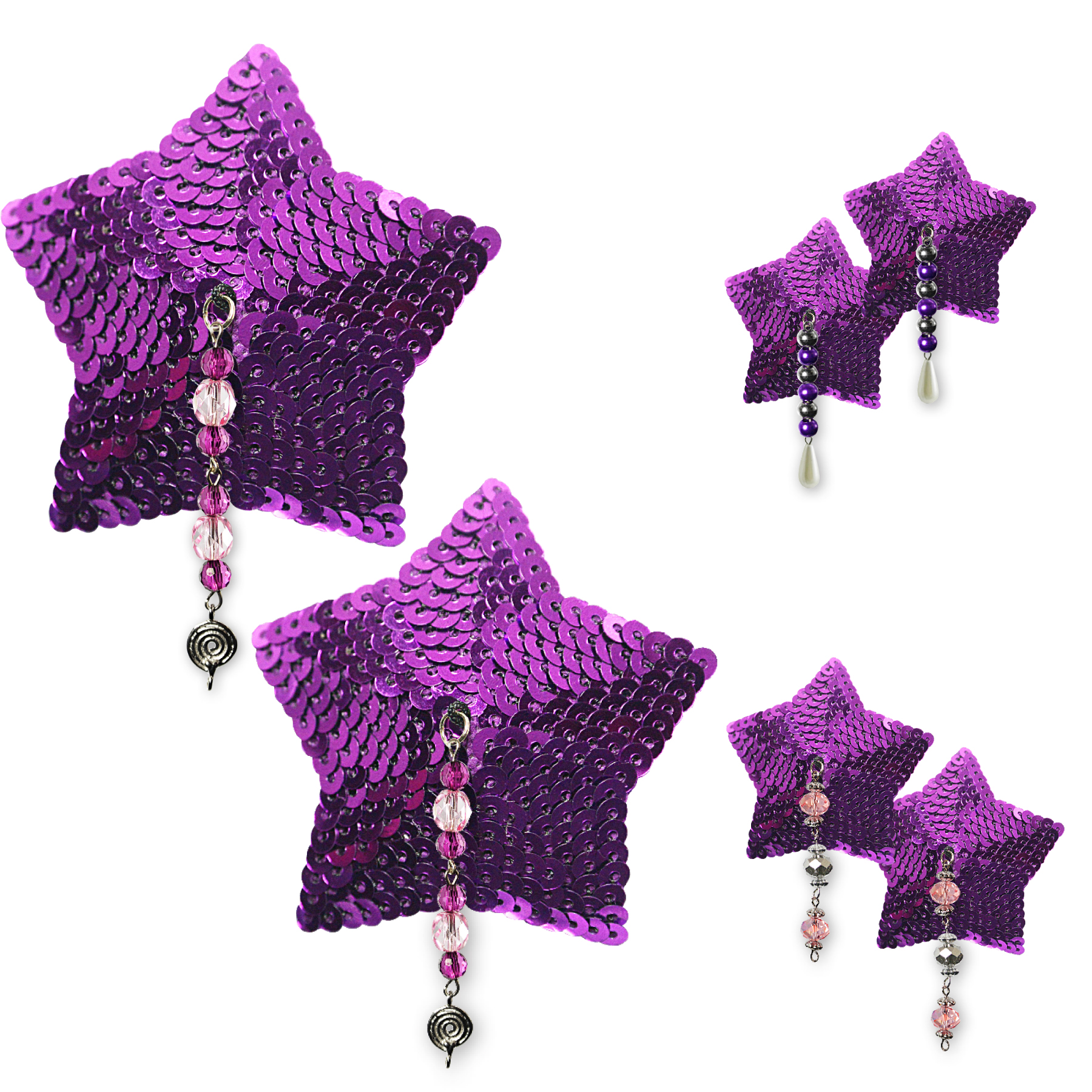 Nipple Covers Sequin Star Purple