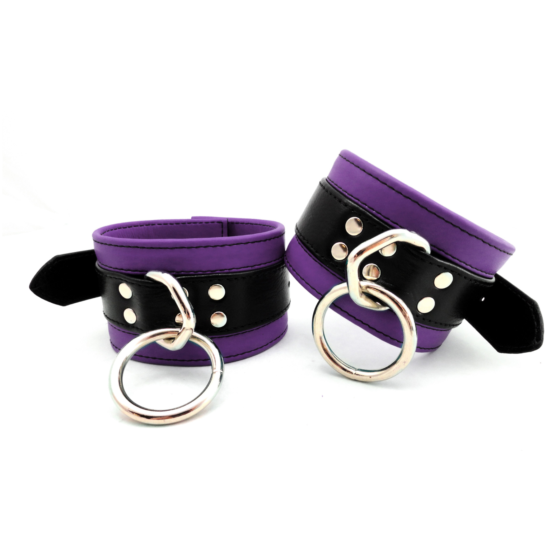 Ka-Pow Color - Cuffs - Wrist - Leather - Purple & Black