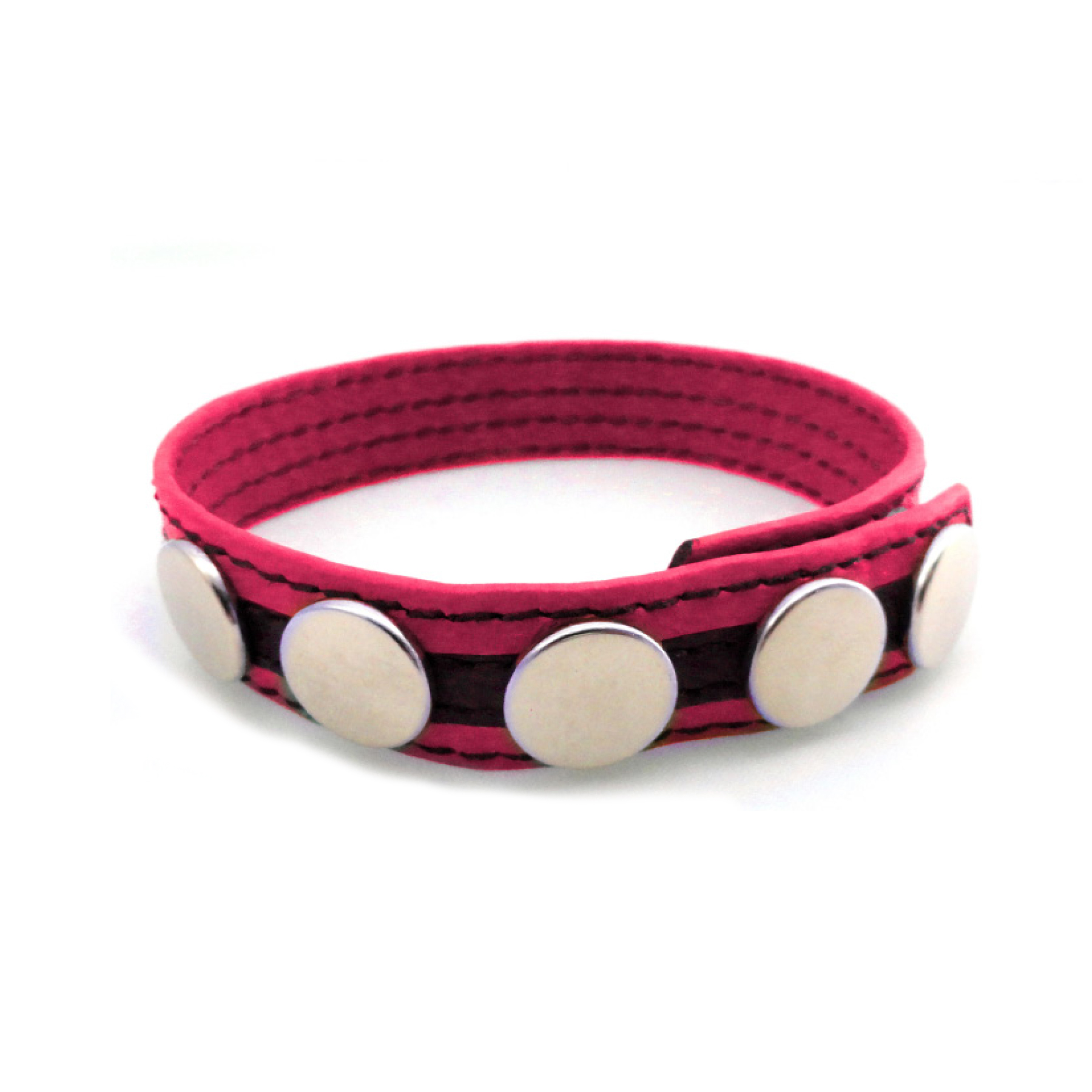 Ka-Pow Color - Ring - Leather - 5 Snap - Pink & Black