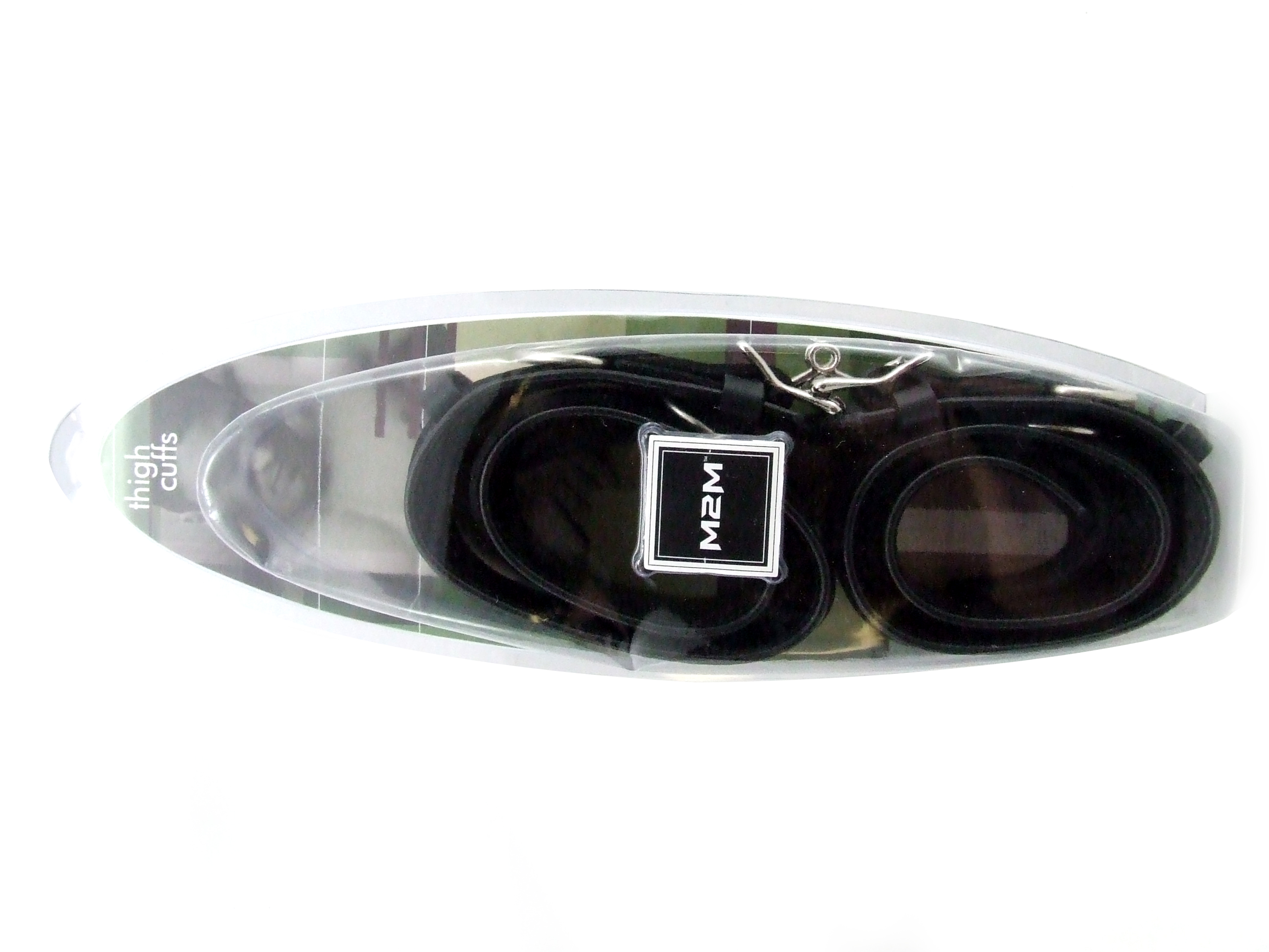 M2M Leather Thigh Cuffs Locking Deluxe Black - Image 4