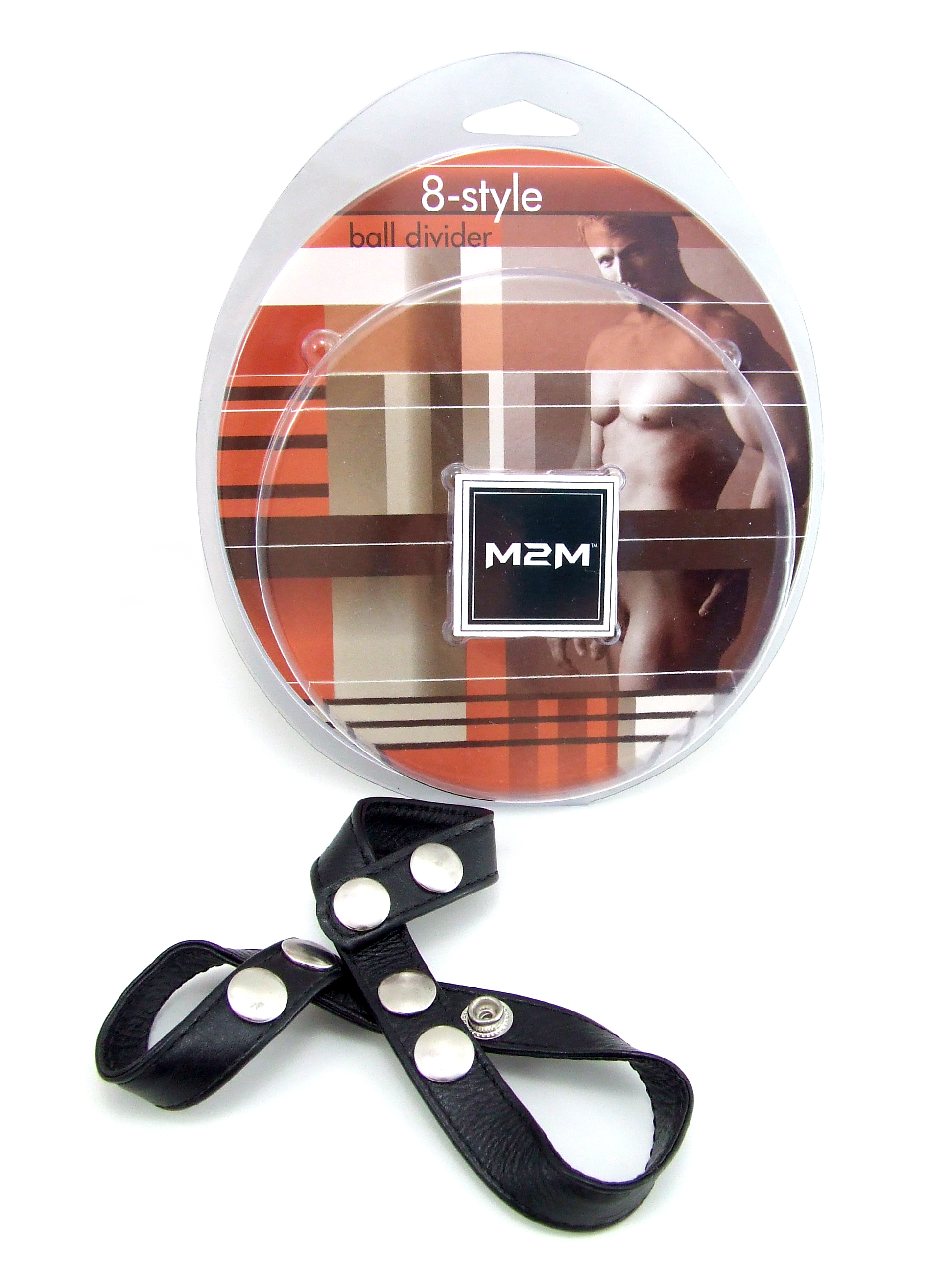 M2M Ball Divider, Leather, Figure Eight, Black - Image 2