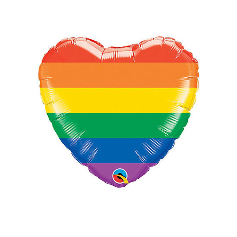 Rainbow Heart Mylar Balloon
