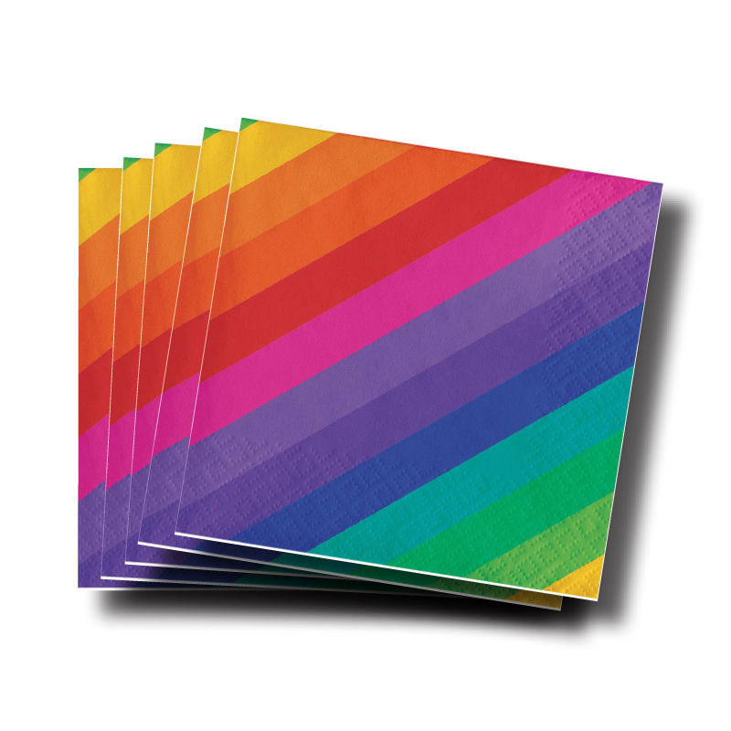 Rainbow Cocktail Napkins - 5”